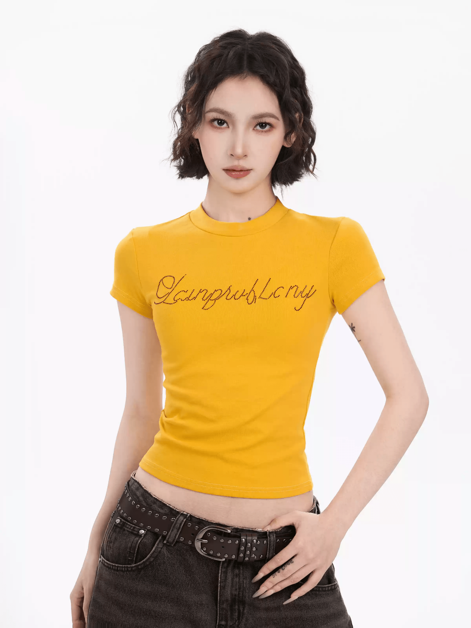 Rhinestone Graphic Crop Tee - COPPING THREADS - CT Select