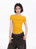 Rhinestone Graphic Crop Tee - COPPING THREADS - CT Select