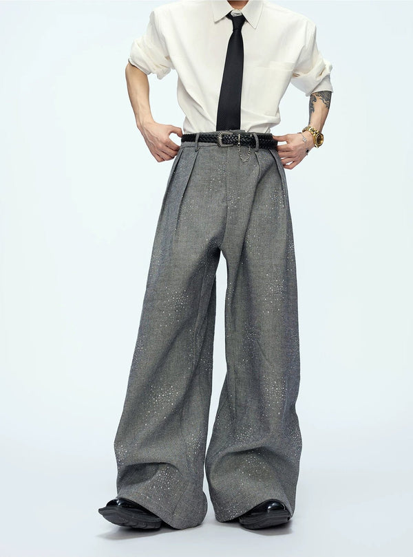 Rhinestone Shimmer Cropped Jacket and Wide-Leg Pants Set - COPPING THREADS - Argue Culture