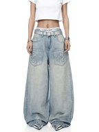 Rhinestone Star Wide - Leg Denim Jeans - COPPING THREADS - CT Select