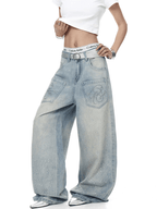 Rhinestone Star Wide - Leg Denim Jeans - COPPING THREADS - CT Select
