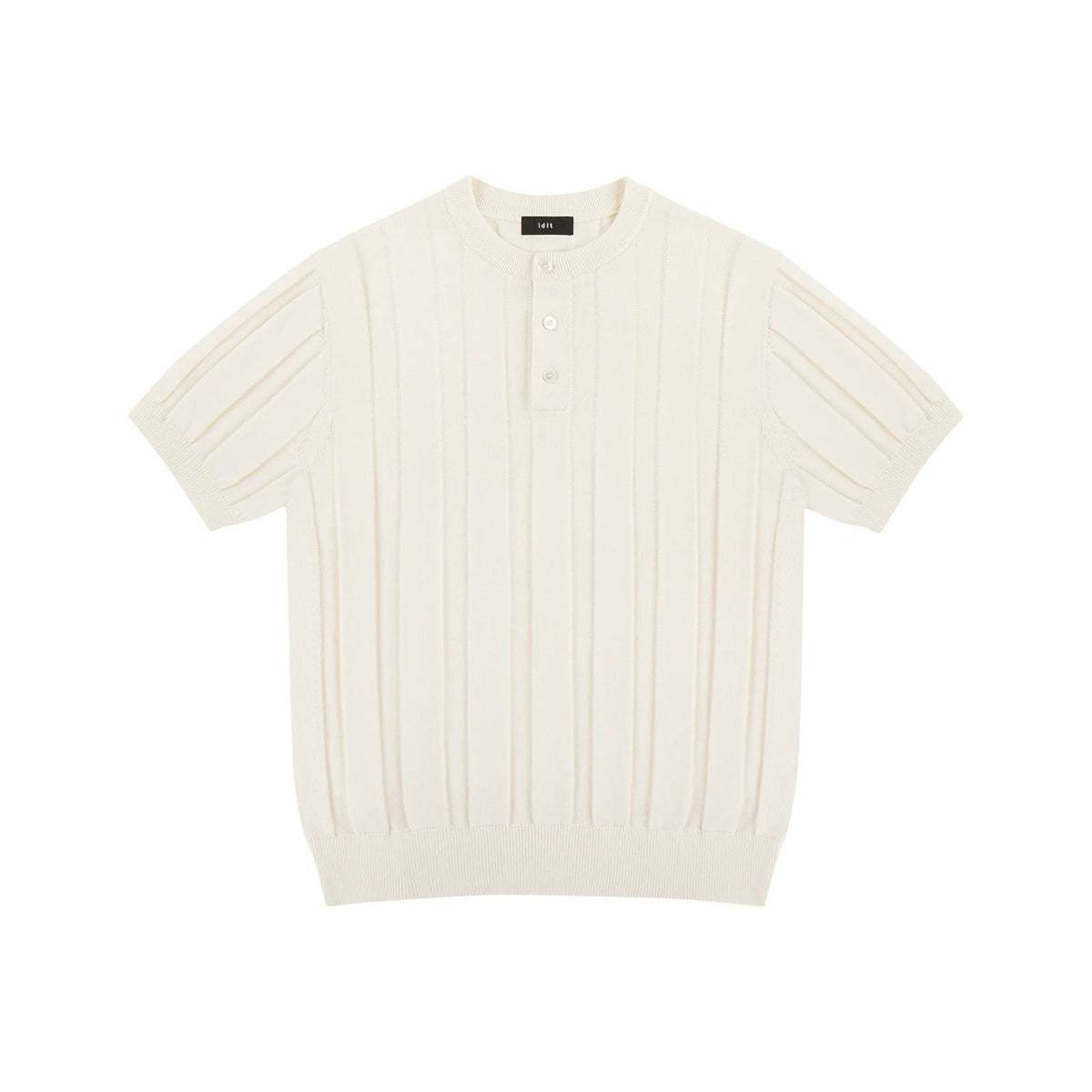 Ribbed Short-Sleeve Henley - COPPING THREADS - IDLT