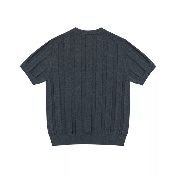 Ribbed Short-Sleeve Henley - COPPING THREADS - IDLT