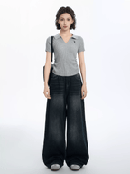 Ribbed V - Neck Fitted Polo Knit Tee - COPPING THREADS - CT Select