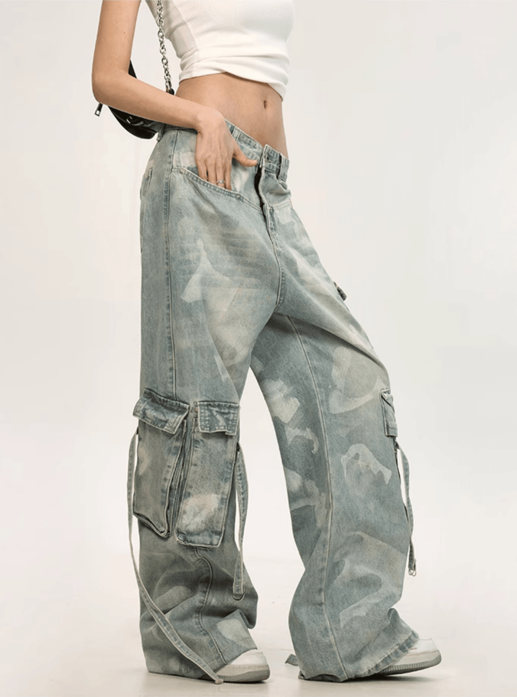 Ribbon Ties Tie - Dye Utility Cargo Denim - COPPING THREADS - CT Select