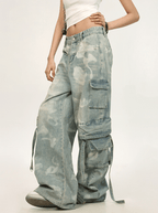 Ribbon Ties Tie - Dye Utility Cargo Denim - COPPING THREADS - CT Select