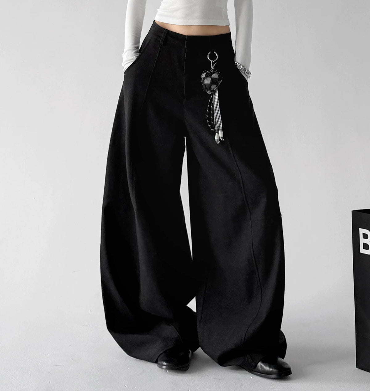 Ring-Detail Wide-Leg Pants - COPPING THREADS - CT ORIGINALS