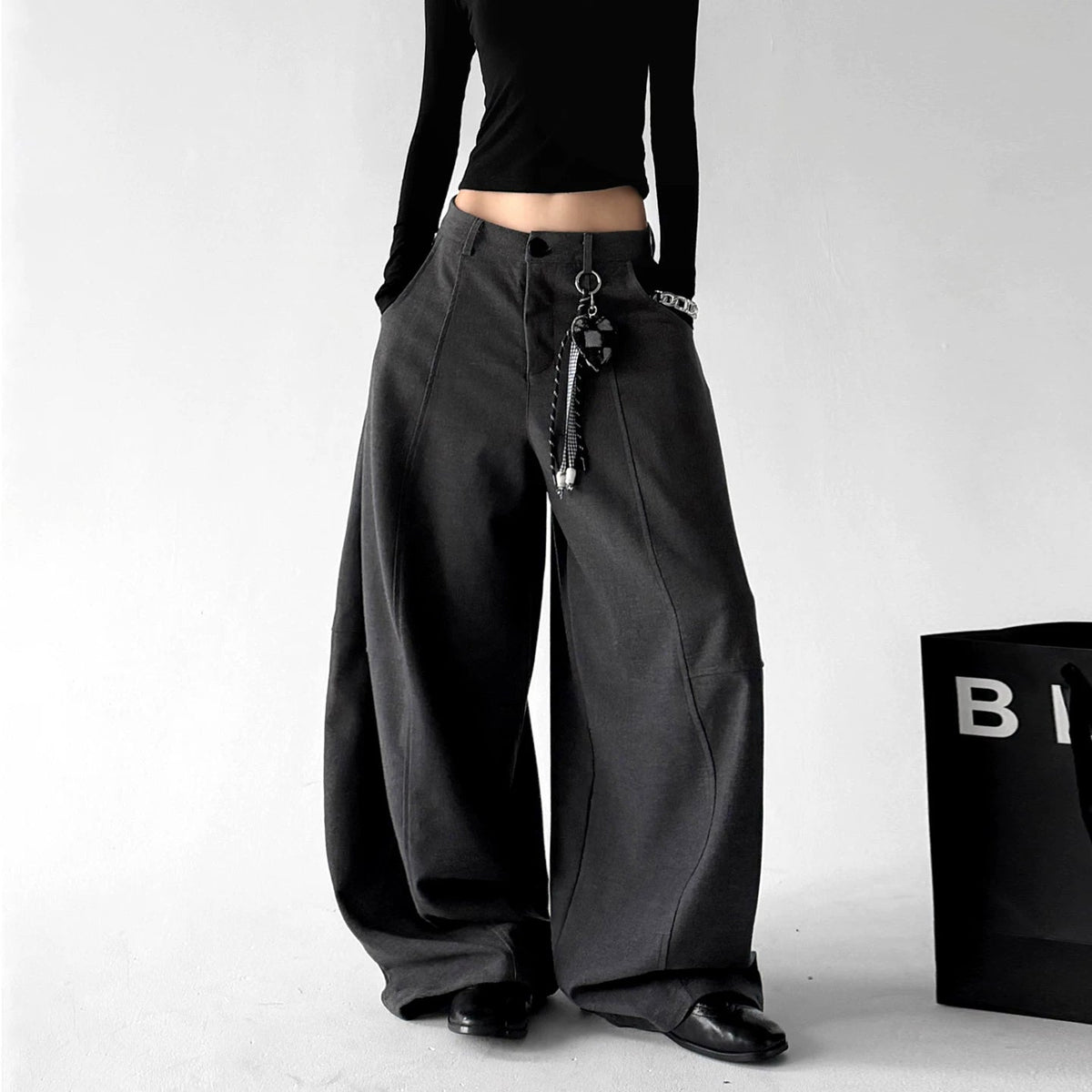 Ring-Detail Wide-Leg Pants - COPPING THREADS - CT ORIGINALS
