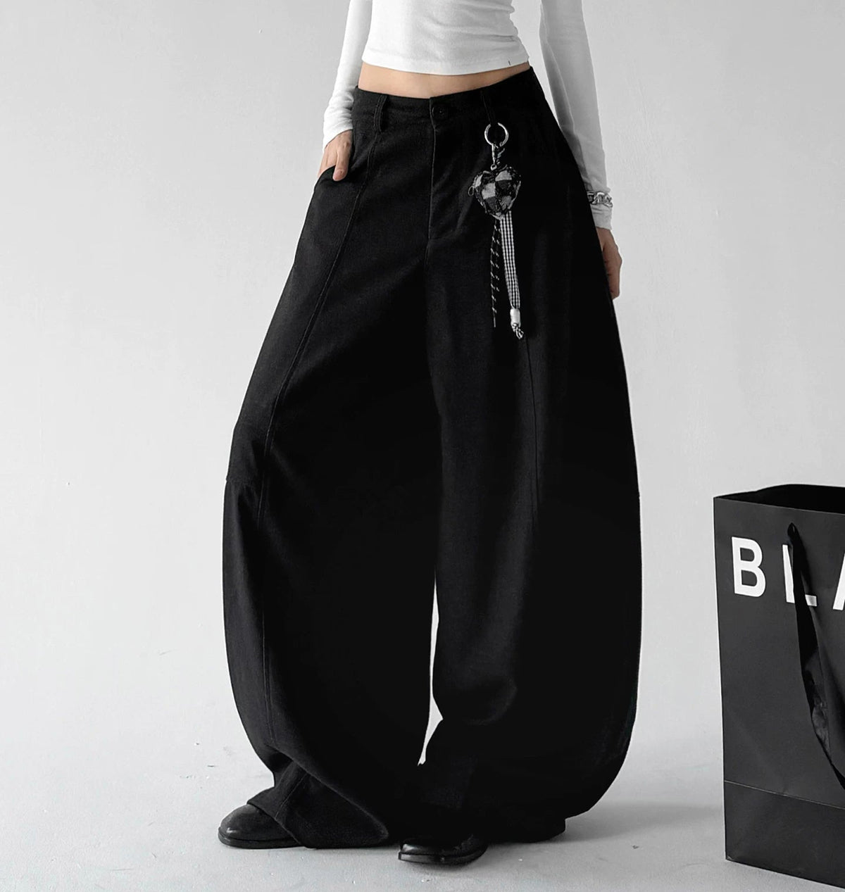 Ring-Detail Wide-Leg Pants - COPPING THREADS - CT ORIGINALS