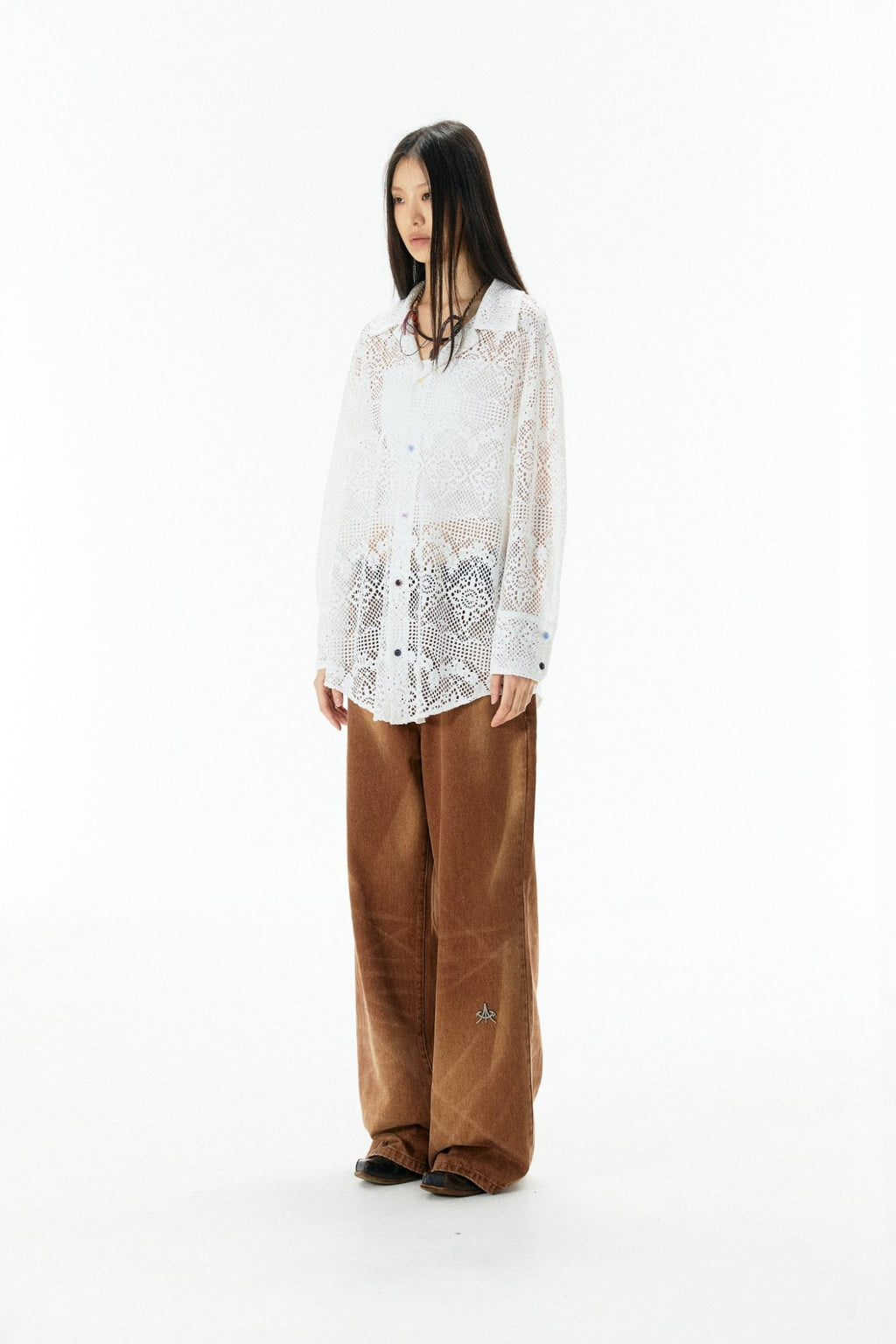 Ripple Lace Hollow - Out White Shirt - COPPING THREADS - APRIORITY