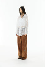 Ripple Lace Hollow - Out White Shirt - COPPING THREADS - APRIORITY