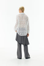 Ripple Lace Hollow - Out White Shirt - COPPING THREADS - APRIORITY