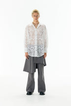 Ripple Lace Hollow - Out White Shirt - COPPING THREADS - APRIORITY