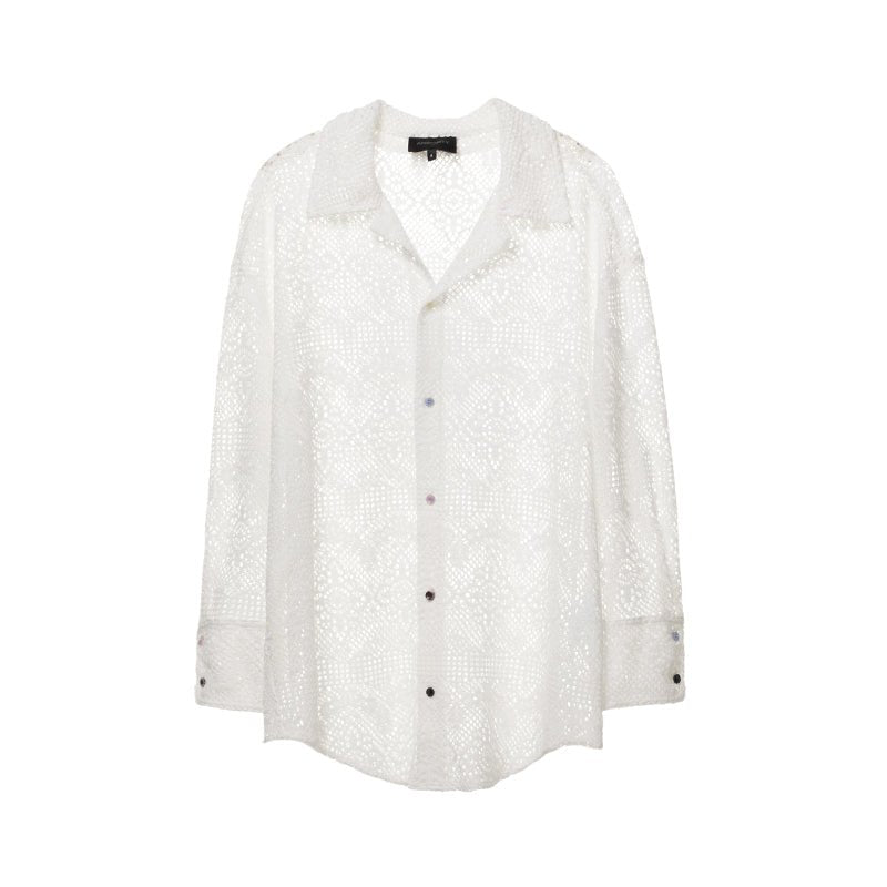 Ripple Lace Hollow - Out White Shirt - COPPING THREADS - APRIORITY