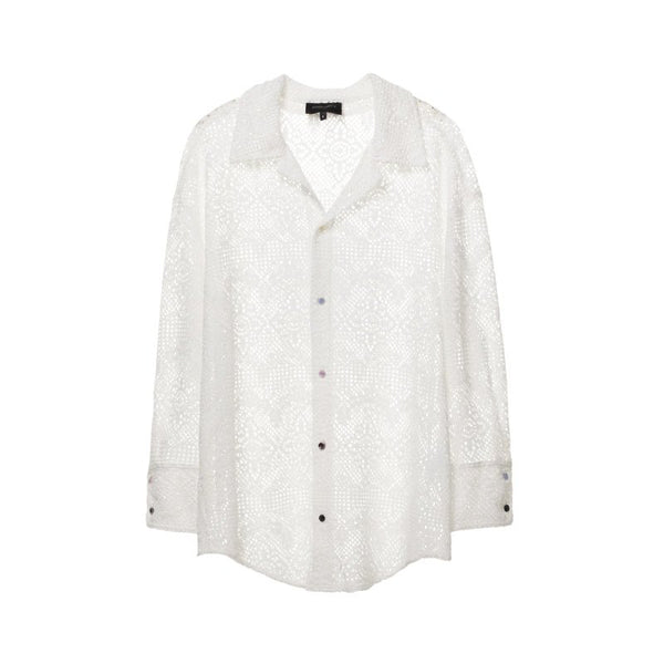 Ripple Lace Hollow - Out White Shirt - COPPING THREADS - APRIORITY