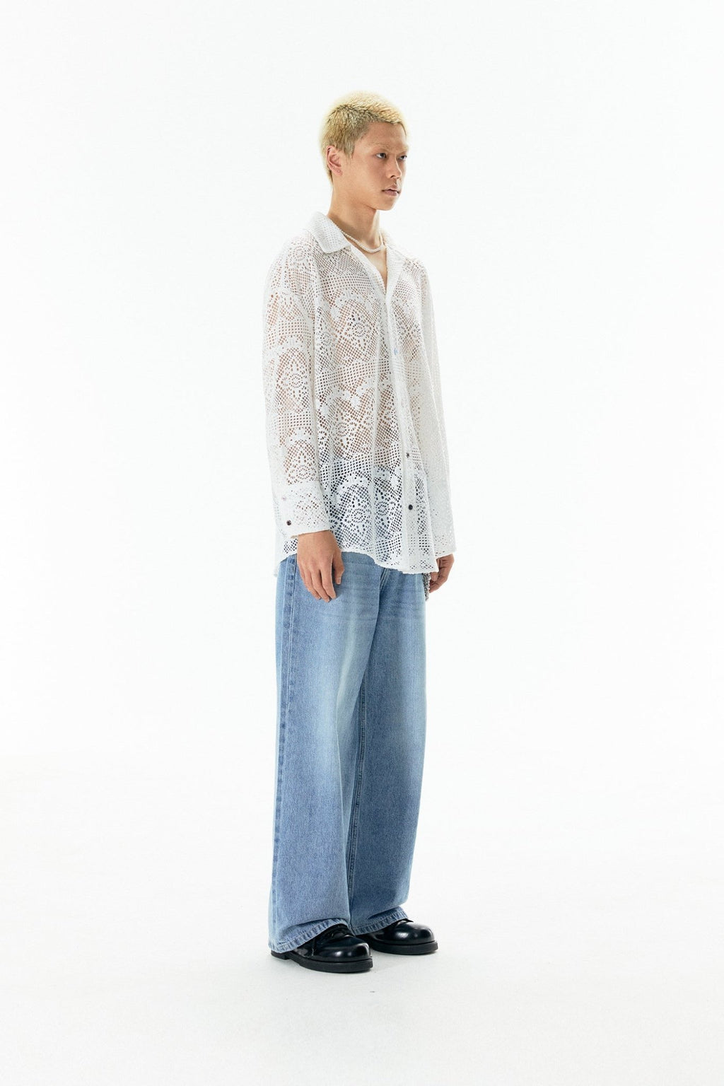 Ripple Lace Hollow - Out White Shirt - COPPING THREADS - APRIORITY