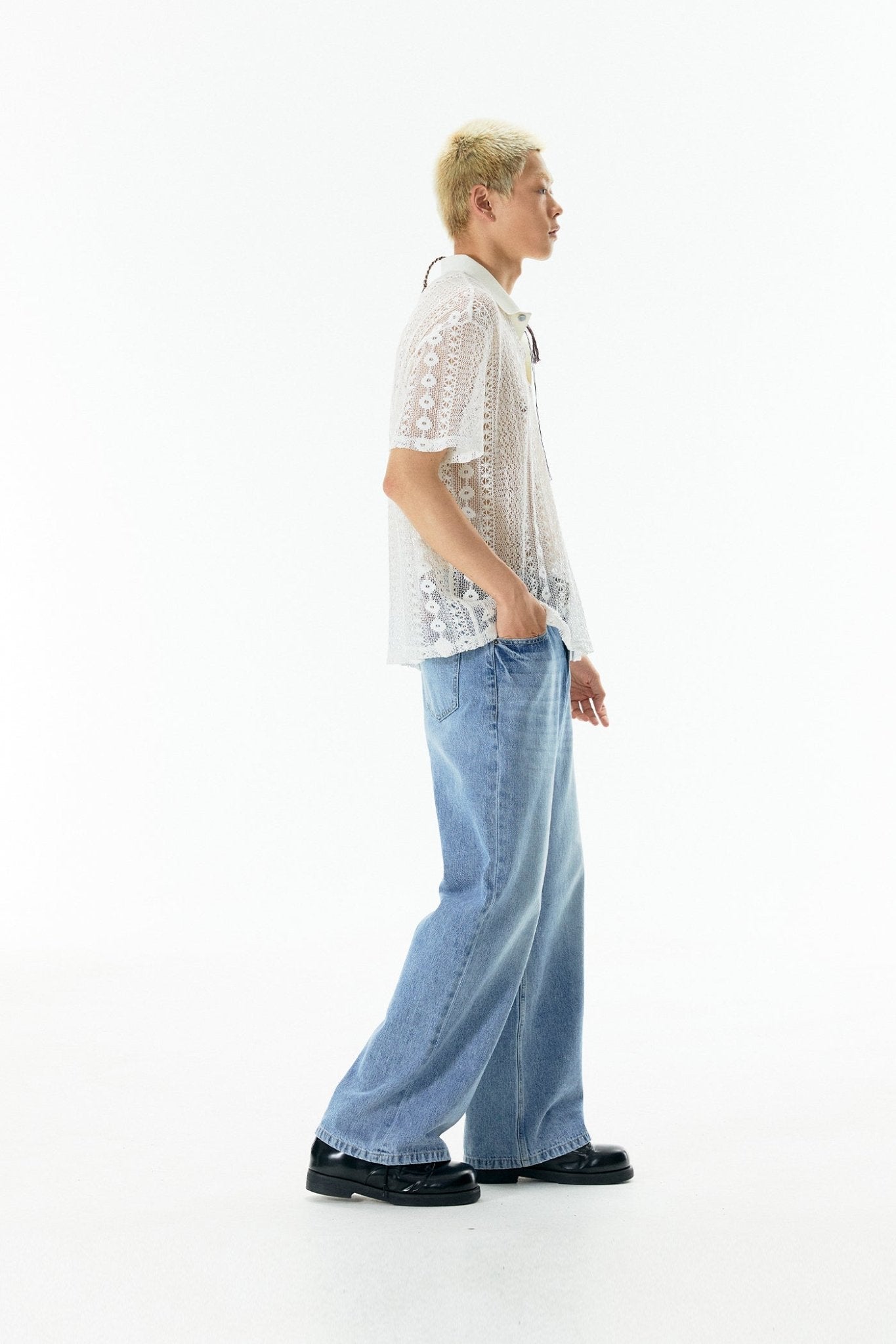 Ripple Lace Polo Tee - COPPING THREADS - APRIORITY