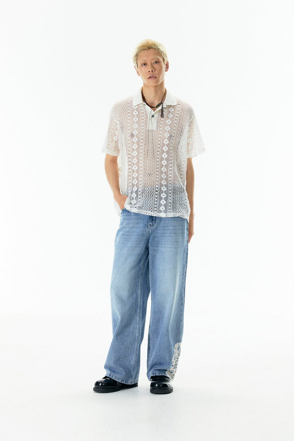 Ripple Lace Polo Tee - COPPING THREADS - APRIORITY
