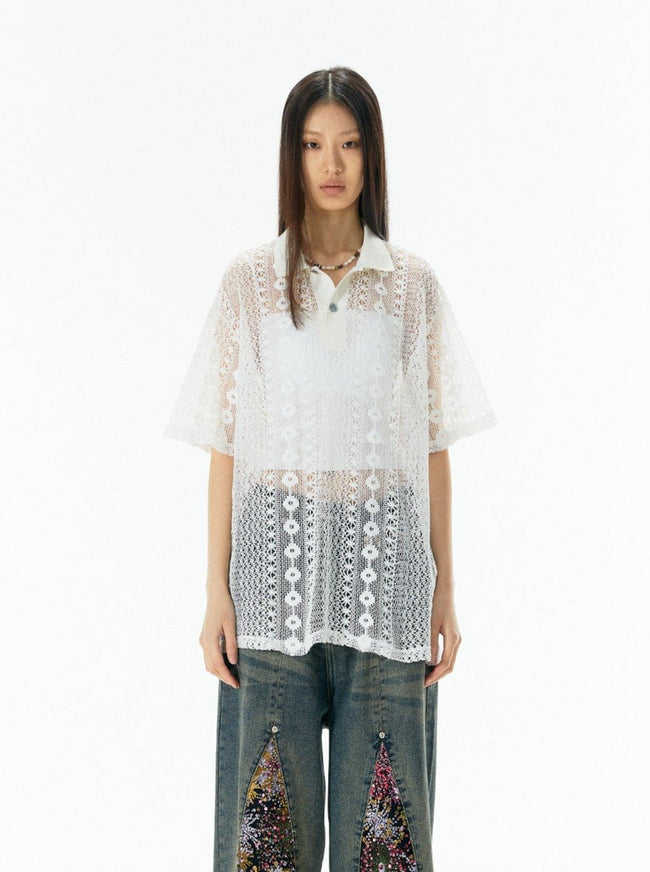 Ripple Lace Polo Tee - COPPING THREADS - APRIORITY Hover Image