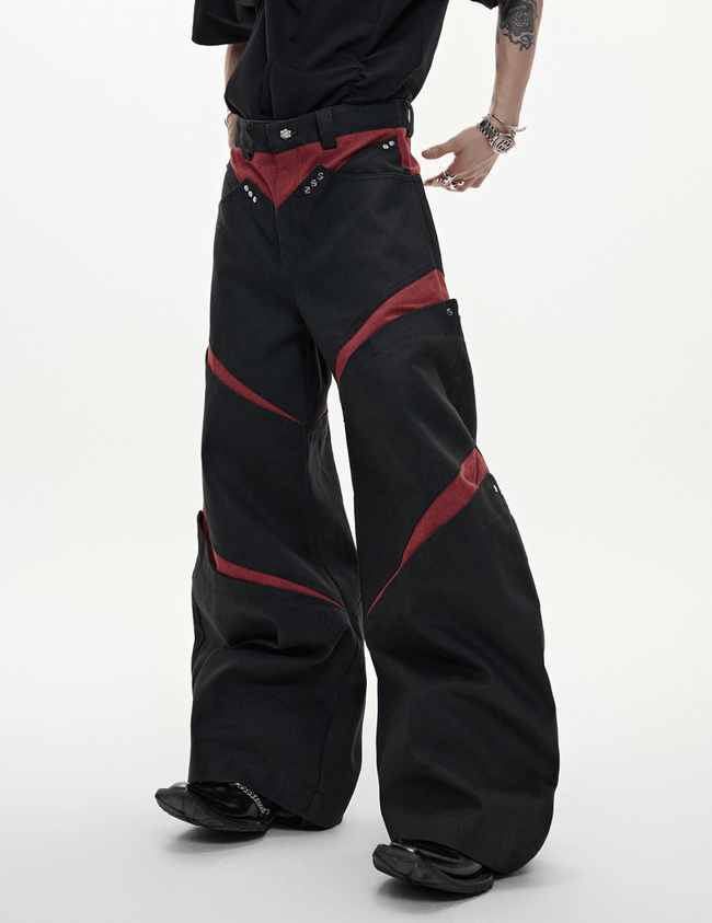 Rivet Accents Multi - Panel Wide - Leg Cargo Pants - COPPING THREADS - ArguE CulturE Hover Image