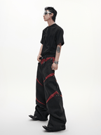 Rivet Accents Multi - Panel Wide - Leg Cargo Pants - COPPING THREADS - ArguE CulturE