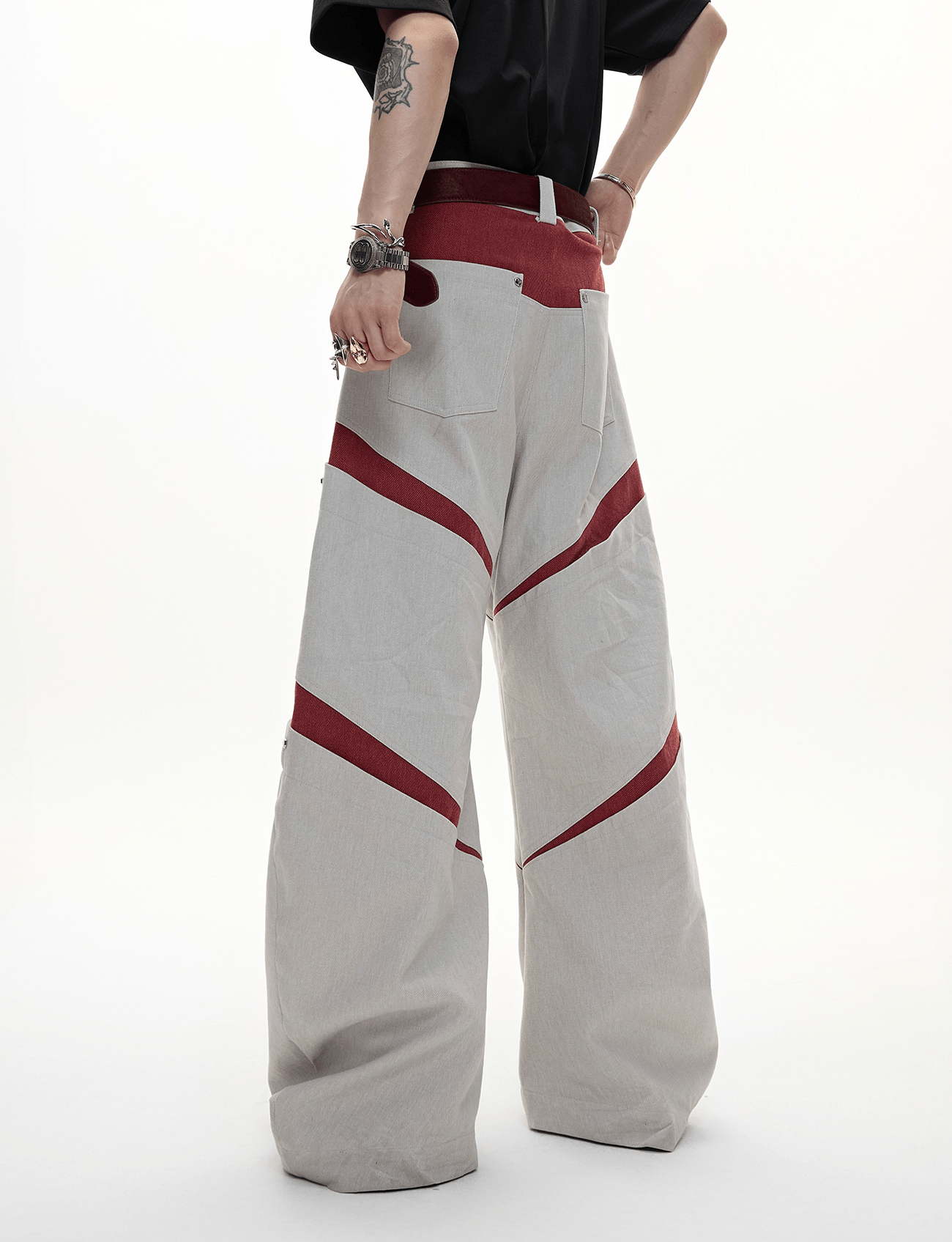 Rivet Accents Multi - Panel Wide - Leg Cargo Pants - COPPING THREADS - ArguE CulturE