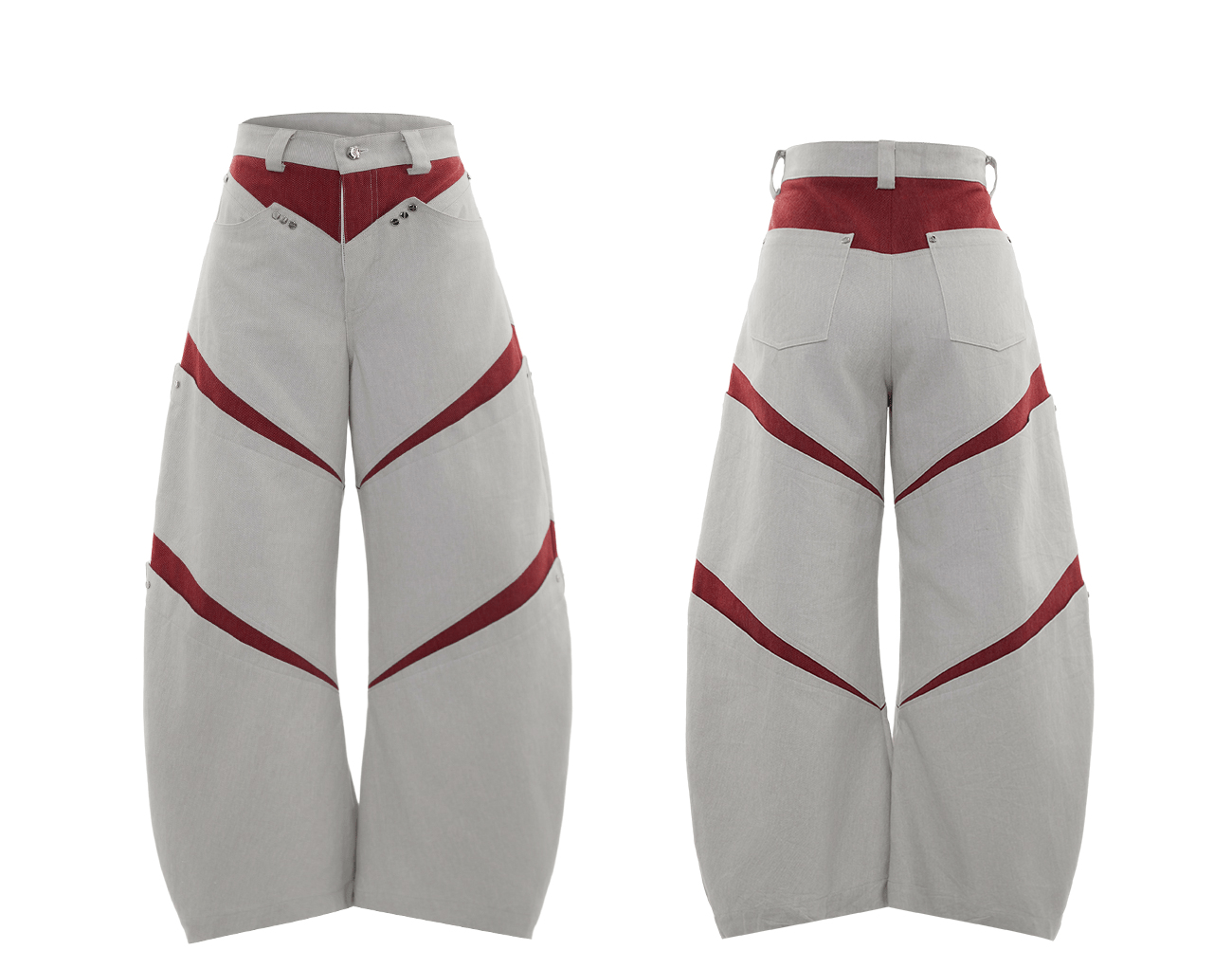 Rivet Accents Multi - Panel Wide - Leg Cargo Pants - COPPING THREADS - ArguE CulturE