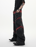 Rivet Accents Multi - Panel Wide - Leg Cargo Pants - COPPING THREADS - ArguE CulturE