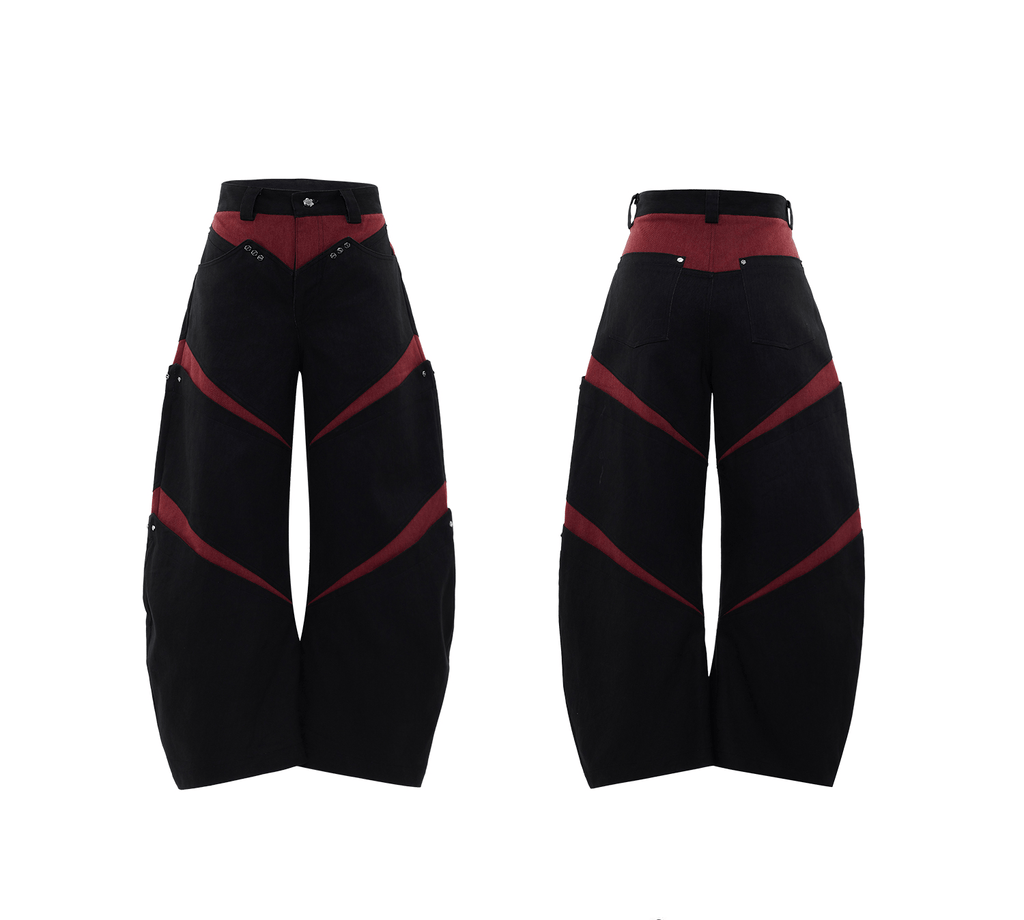 Rivet Accents Multi - Panel Wide - Leg Cargo Pants - COPPING THREADS - ArguE CulturE