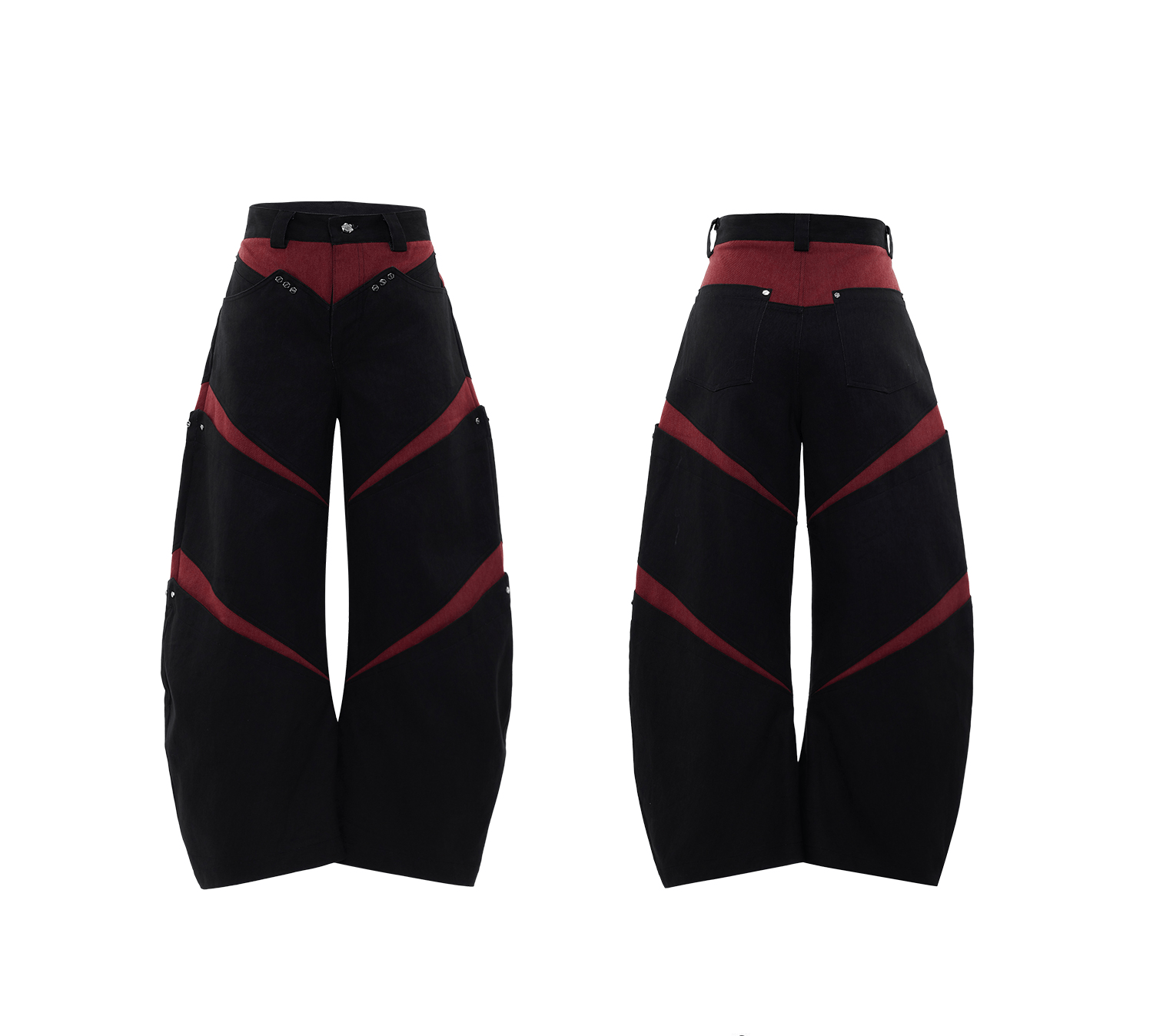 Rivet Accents Multi - Panel Wide - Leg Cargo Pants - COPPING THREADS - ArguE CulturE