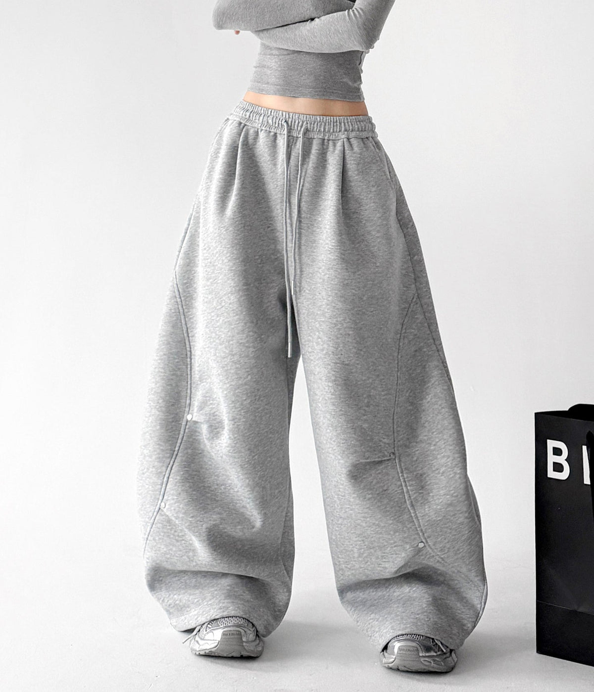 Rivet-Detail Wide-Leg Sweatpants - CT6259 - COPPING THREADS - CT ORIGINALS