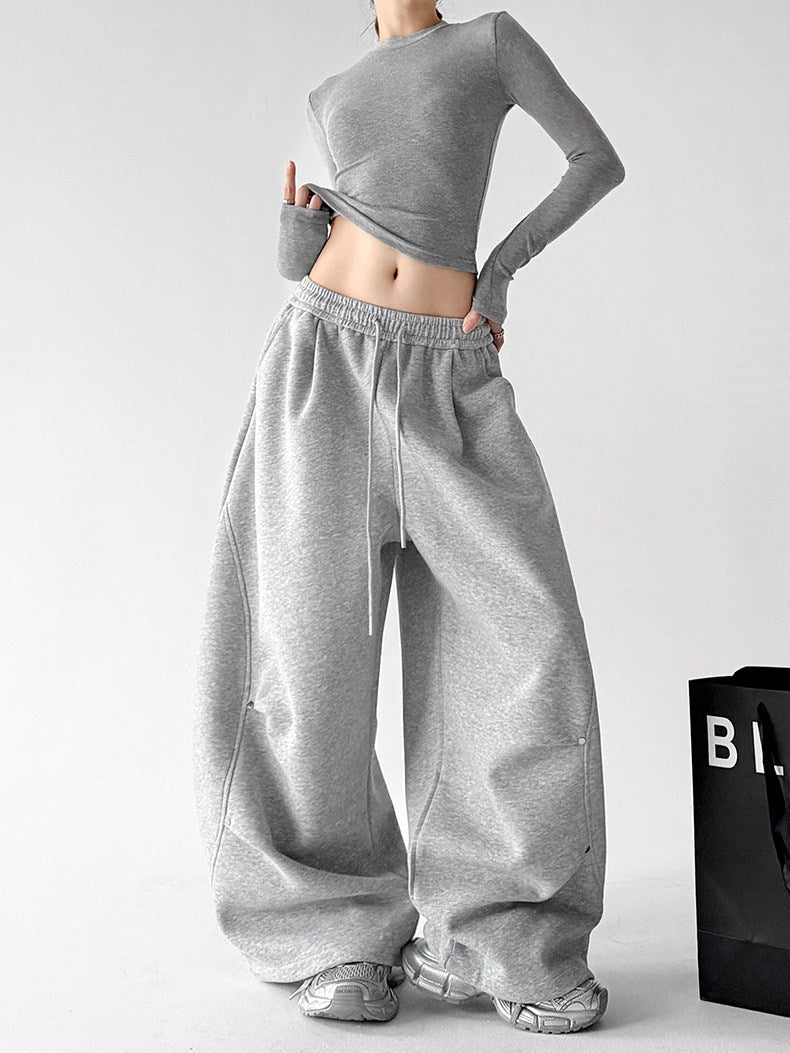 Rivet-Detail Wide-Leg Sweatpants - CT6259 - COPPING THREADS - CT ORIGINALS