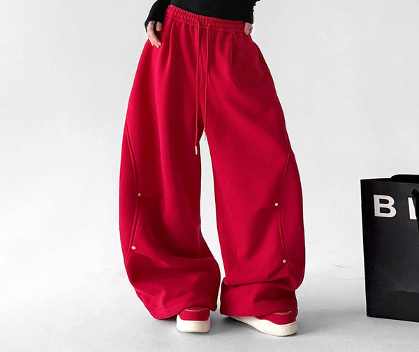 Rivet-Detail Wide-Leg Sweatpants - CT6259 - COPPING THREADS - CT ORIGINALS