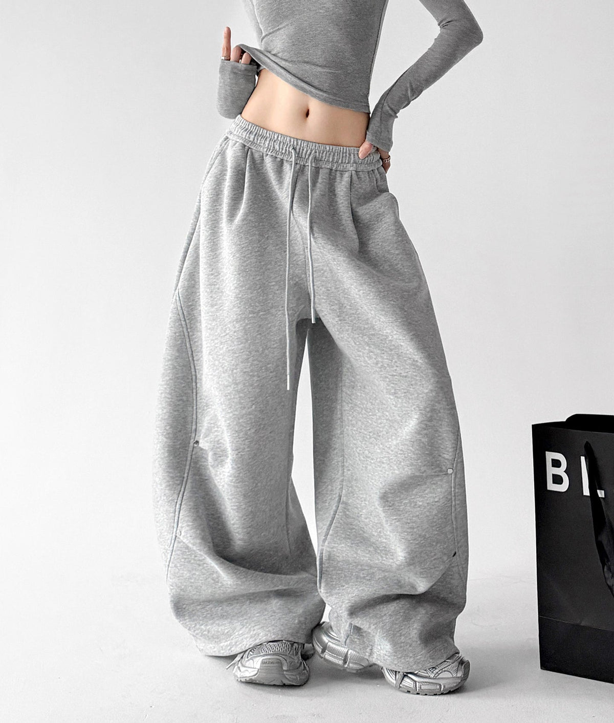 Rivet-Detail Wide-Leg Sweatpants - CT6259 - COPPING THREADS - CT ORIGINALS