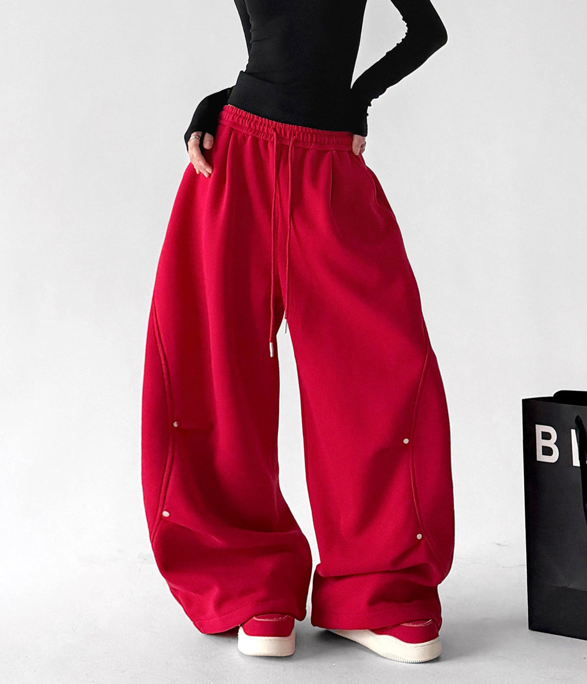Rivet-Detail Wide-Leg Sweatpants - CT6259 - COPPING THREADS - CT ORIGINALS