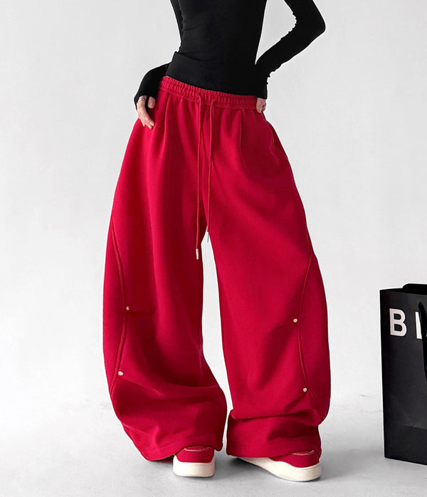 Rivet-Detail Wide-Leg Sweatpants - CT6259 - COPPING THREADS - CT ORIGINALS