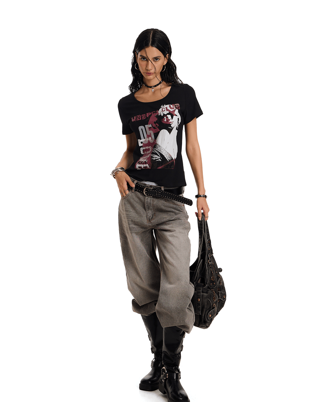 Rock Girl Fitted Scoop Neck Tee - COPPING THREADS - 0123Start