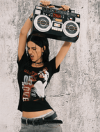 Rock Girl Fitted Scoop Neck Tee - COPPING THREADS - 0123Start