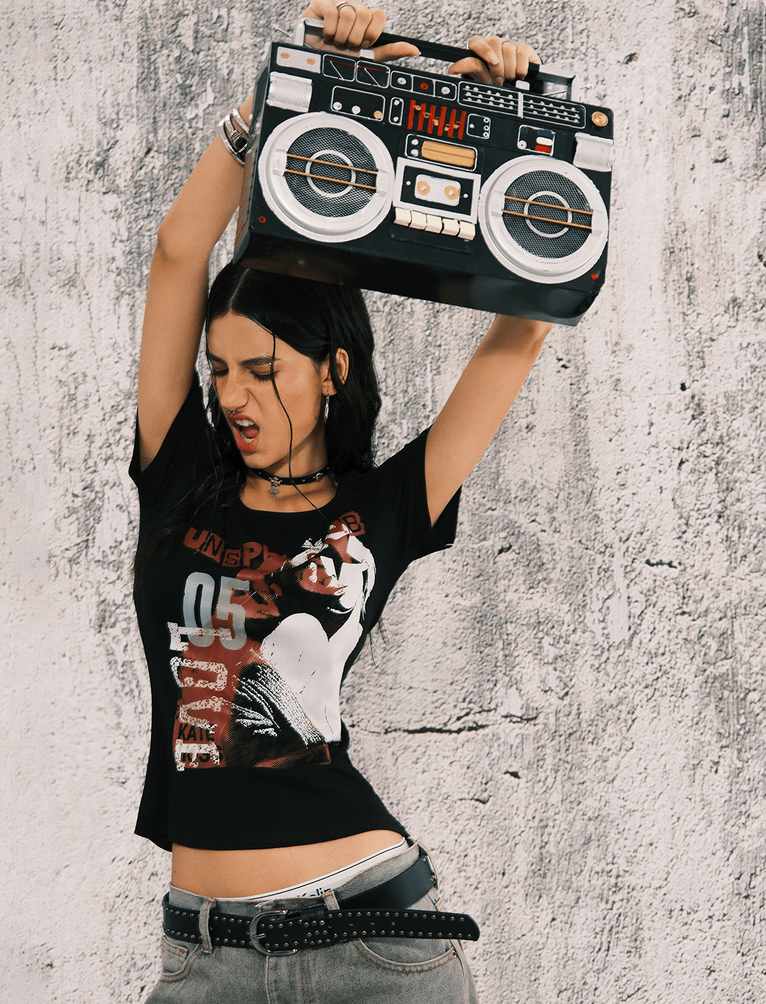 Rock Girl Fitted Scoop Neck Tee - COPPING THREADS - 0123Start