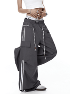 Rope - Waist Contrast Stripe Parachute Cargo Pants - COPPING THREADS - CT Select