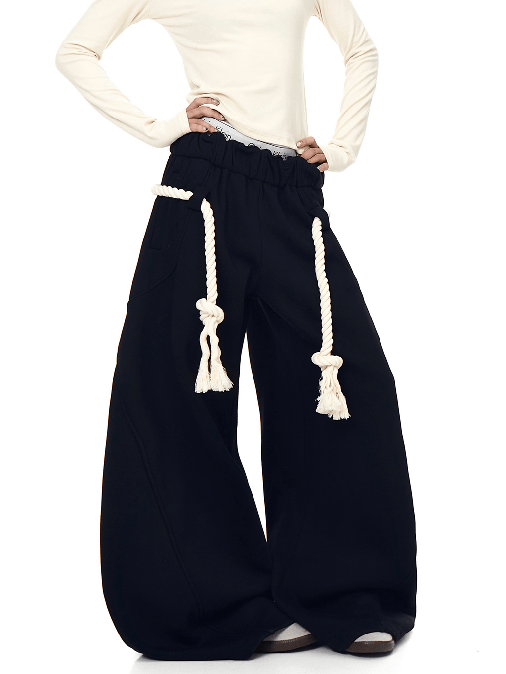 Rope - Waist Deconstructed Wide - Leg Sweatpants - COPPING THREADS - CT Select