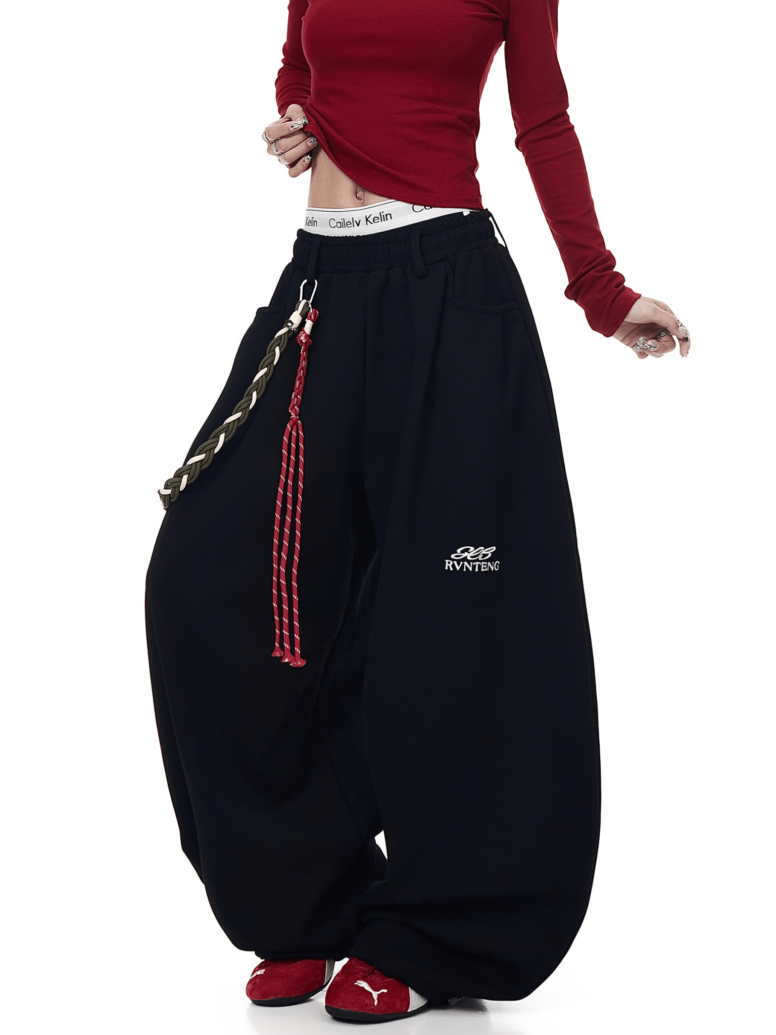 Rope‑Belt Baggy Scythe Sweatpants - COPPING THREADS - CT Select