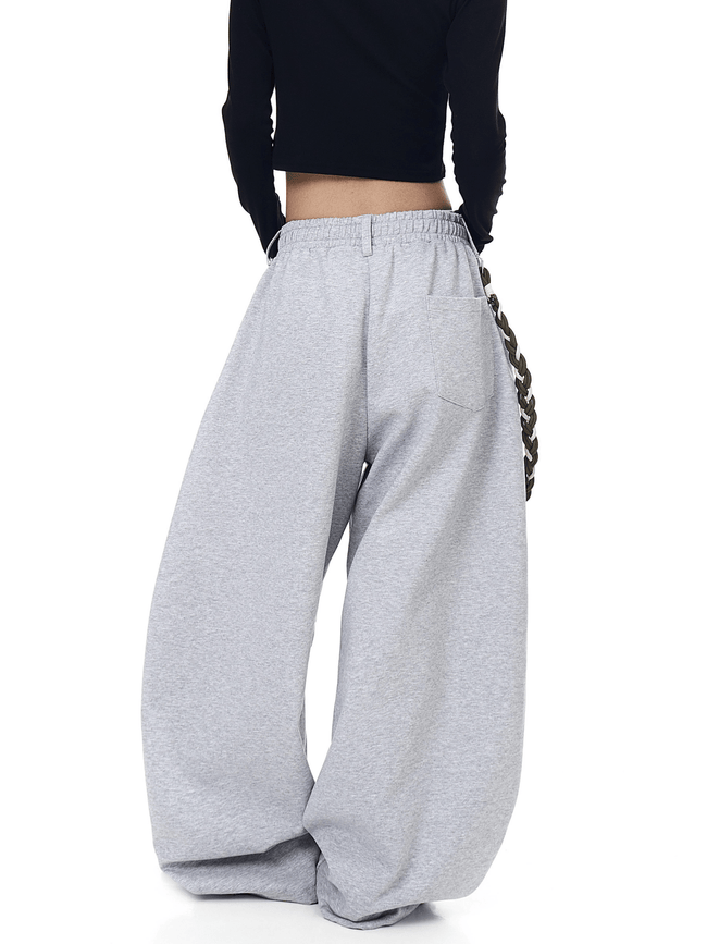 Rope‑Belt Baggy Scythe Sweatpants Main Image