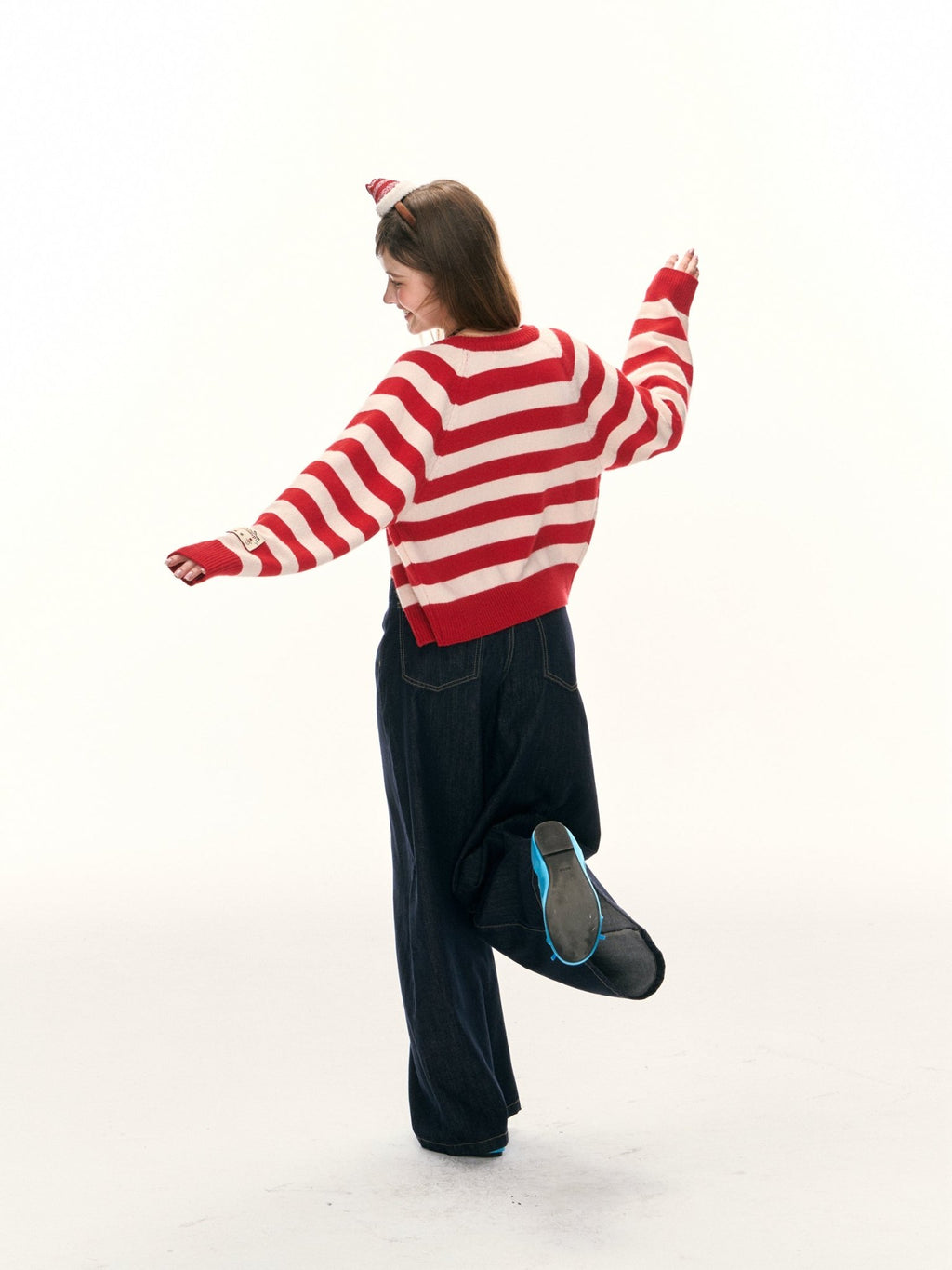 Round Neck Striped Button - Up Knit Cardigan Sweater - COPPING THREADS - ELEVEN SLEEP