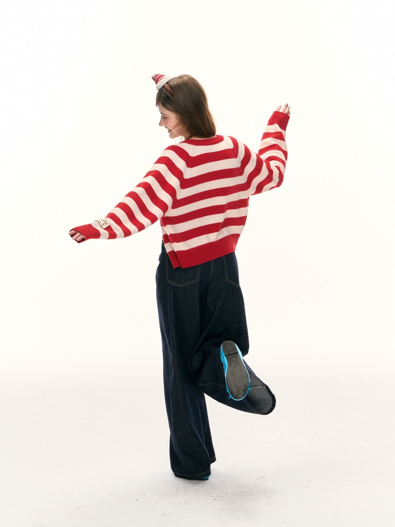 Round Neck Striped Button - Up Knit Cardigan Sweater - COPPING THREADS - ELEVEN SLEEP