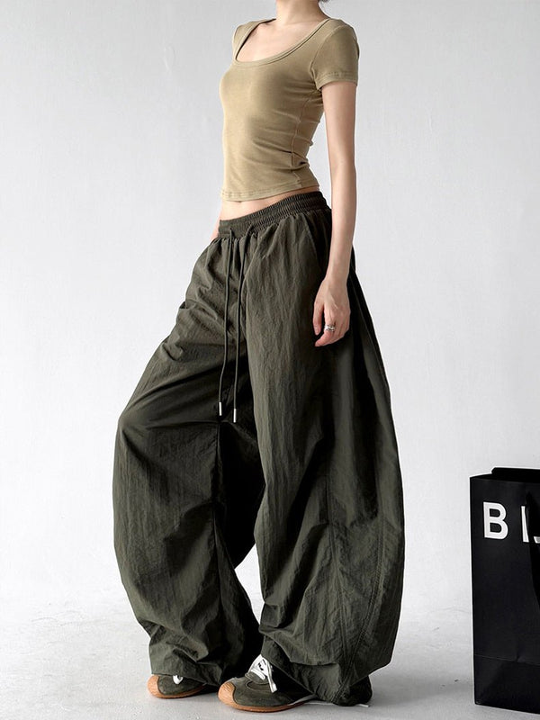 Rounded Drawstring Wide-Leg Pants - CT6249 - COPPING THREADS - CT ORIGINALS