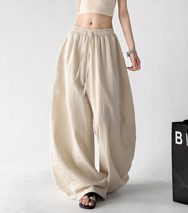 Rounded-Volume Drawstring Wide-Leg Pants - CT66176 - COPPING THREADS - CT ORIGINALS
