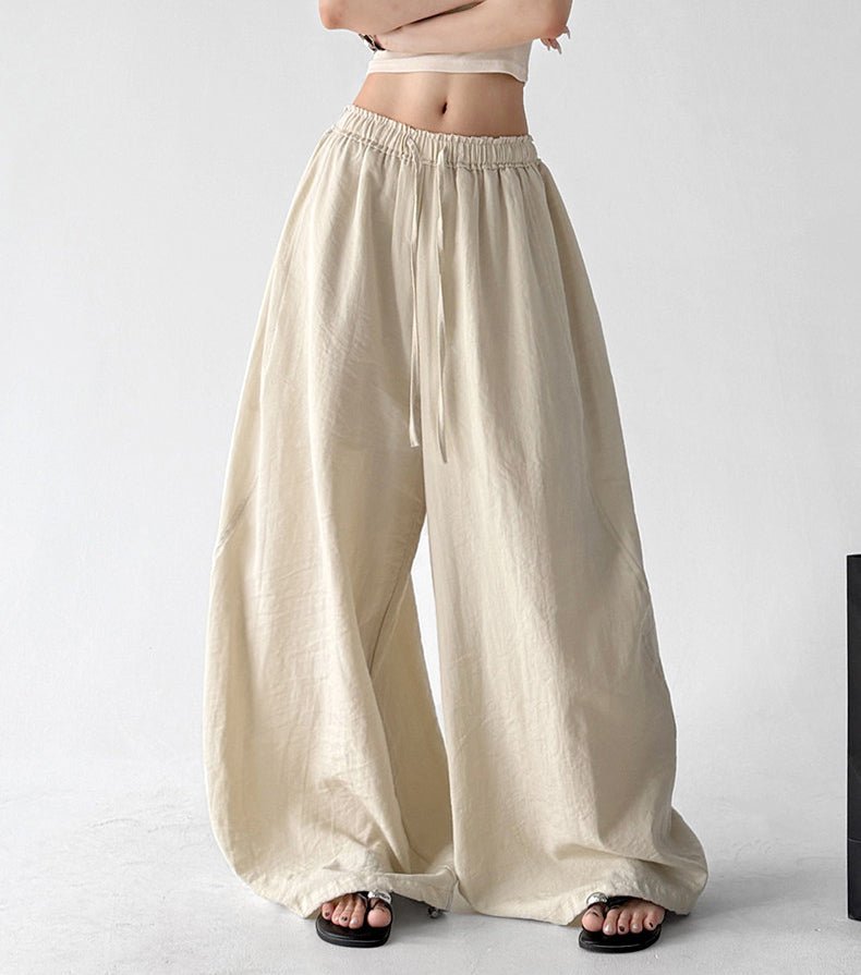 Rounded-Volume Drawstring Wide-Leg Pants - CT66176 - COPPING THREADS - CT ORIGINALS
