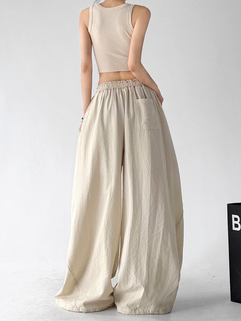 Rounded-Volume Drawstring Wide-Leg Pants - CT66176 - COPPING THREADS - CT ORIGINALS