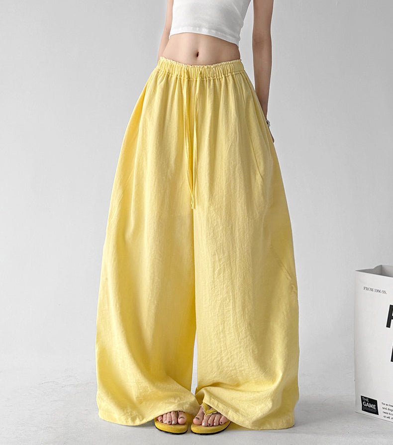 Rounded-Volume Drawstring Wide-Leg Pants - CT66176 - COPPING THREADS - CT ORIGINALS